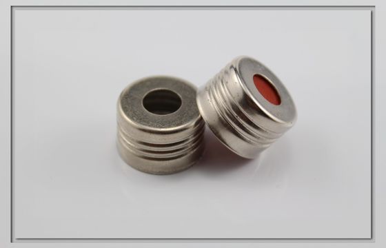 sampler vials screw cover caps with 8mm central hole / PTFE septa , 18mm